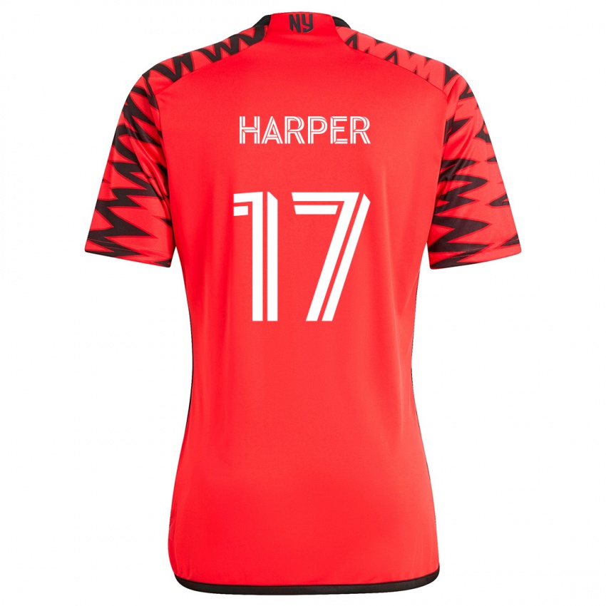 Kinderen Cameron Harper #17 Rood Zwart Wit Uitshirt Uittenue 2024/25 T-Shirt