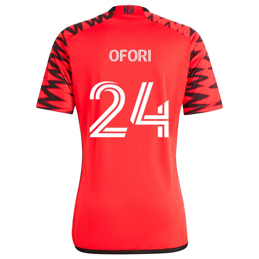 Kinderen Curtis Ofori #24 Rood Zwart Wit Uitshirt Uittenue 2024/25 T-Shirt