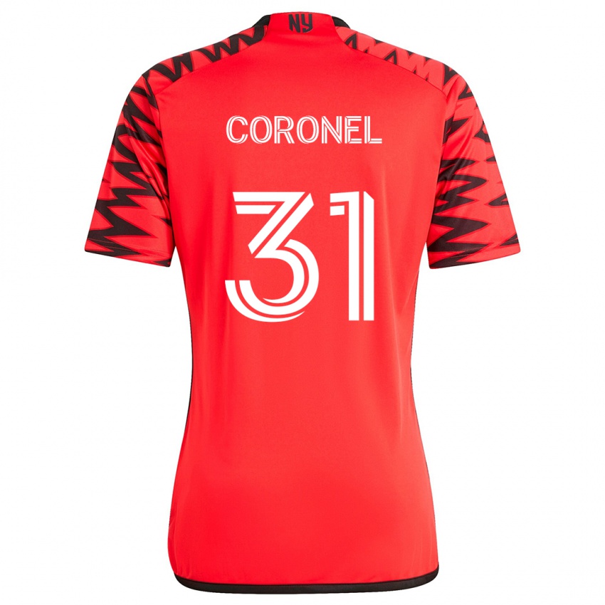 Kinderen Carlos Coronel #31 Rood Zwart Wit Uitshirt Uittenue 2024/25 T-Shirt