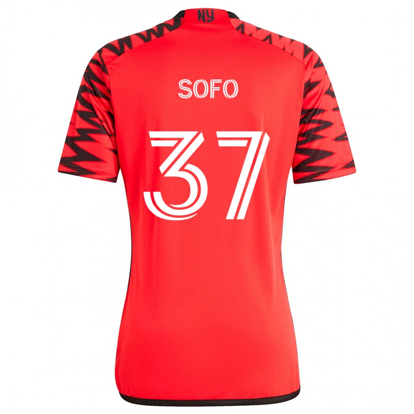 Kinderen Mohammed Sofo #37 Rood Zwart Wit Uitshirt Uittenue 2024/25 T-Shirt