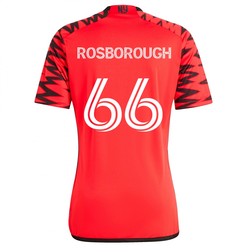 Kinderen Tanner Rosborough #66 Rood Zwart Wit Uitshirt Uittenue 2024/25 T-Shirt