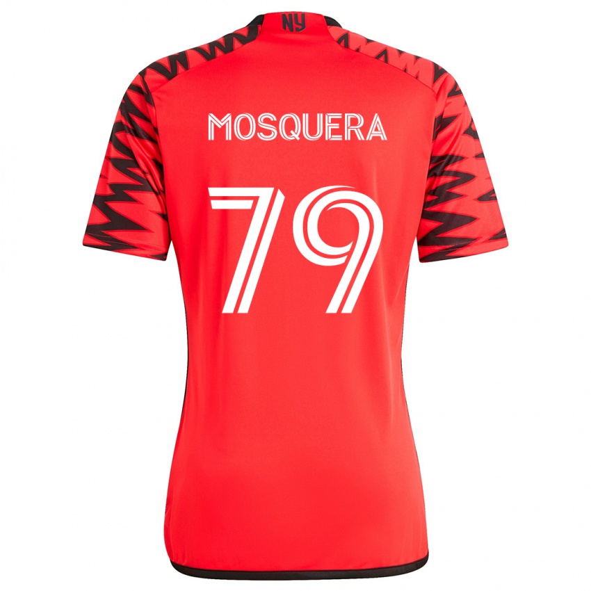 Kinderen Rafael Mosquera #79 Rood Zwart Wit Uitshirt Uittenue 2024/25 T-Shirt