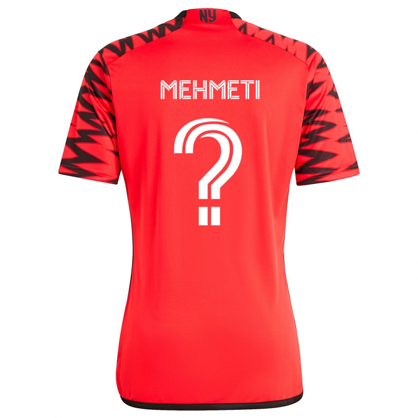 Kinderen Adri Mehmeti #0 Rood Zwart Wit Uitshirt Uittenue 2024/25 T-Shirt