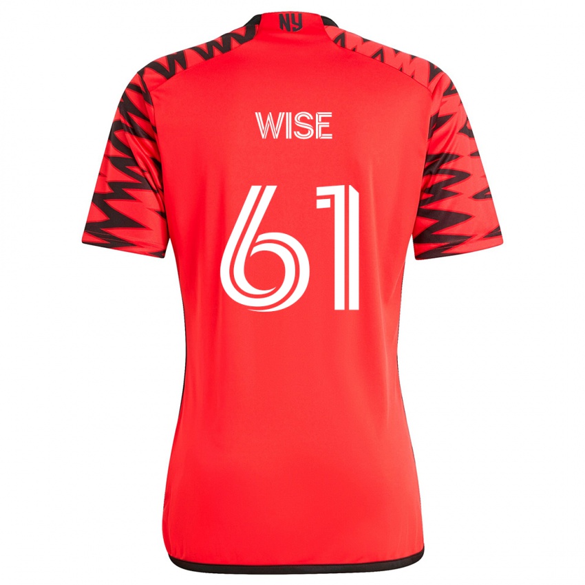 Kinderen Henry Wise #61 Rood Zwart Wit Uitshirt Uittenue 2024/25 T-Shirt