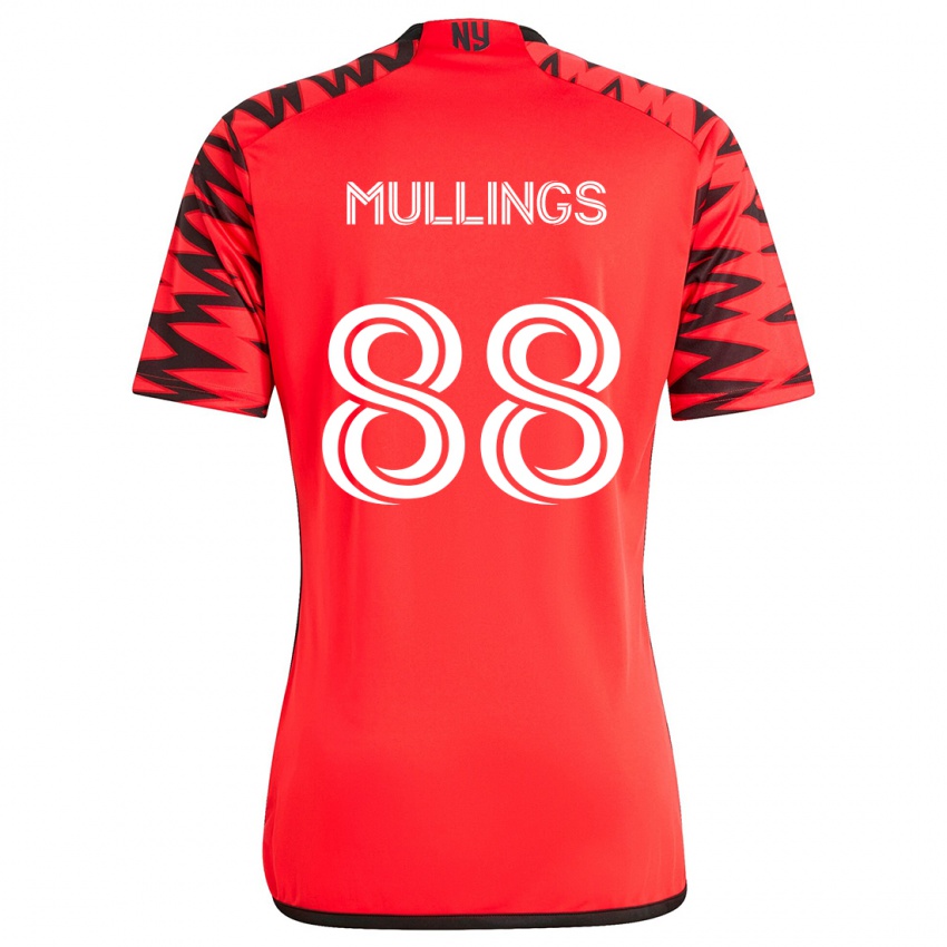 Kinderen O'vonte Mullings #88 Rood Zwart Wit Uitshirt Uittenue 2024/25 T-Shirt