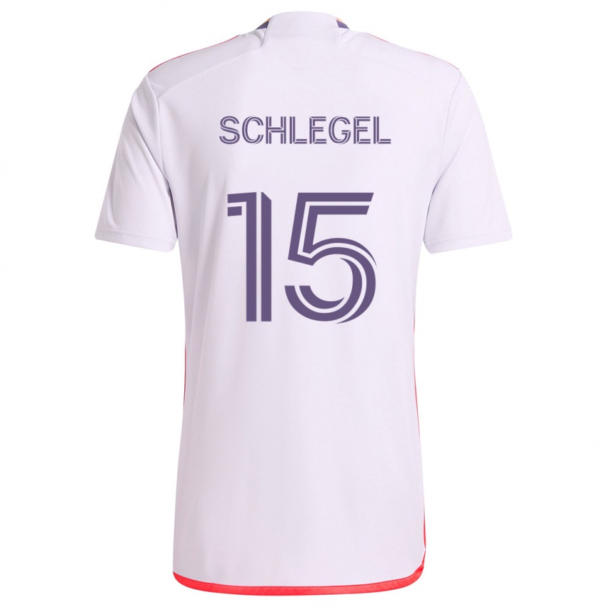 Kinderen Rodrigo Schlegel #15 Wit Rood Paars Uitshirt Uittenue 2024/25 T-Shirt