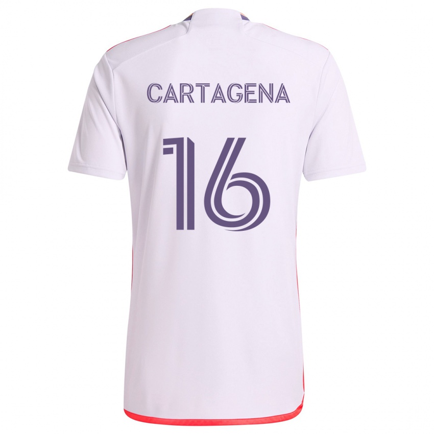 Kinderen Wilder Cartagena #16 Wit Rood Paars Uitshirt Uittenue 2024/25 T-Shirt