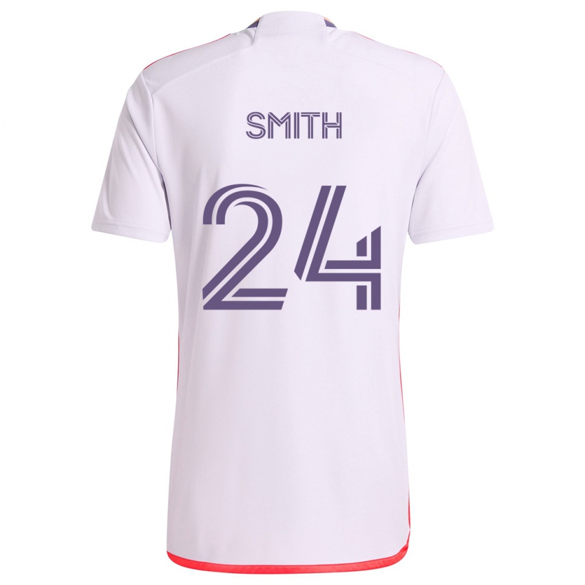 Kinderen Kyle Smith #24 Wit Rood Paars Uitshirt Uittenue 2024/25 T-Shirt