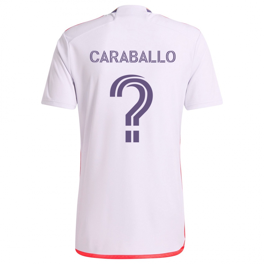 Kinderen Gustavo Caraballo #0 Wit Rood Paars Uitshirt Uittenue 2024/25 T-Shirt