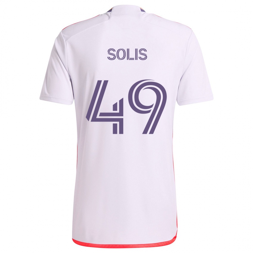 Kinderen Jhon Solís #49 Wit Rood Paars Uitshirt Uittenue 2024/25 T-Shirt