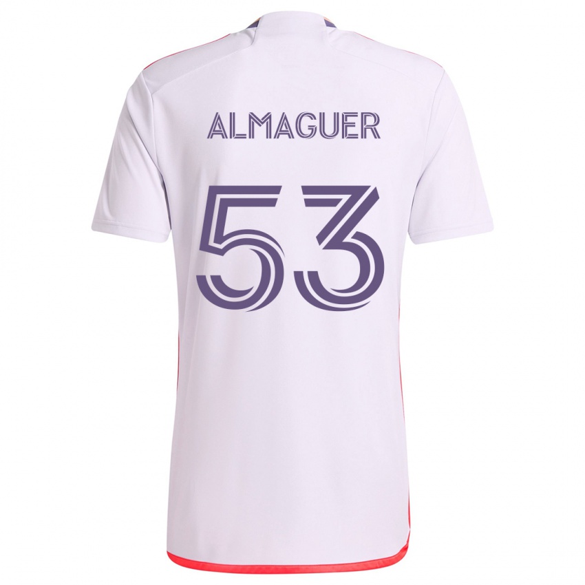 Kinderen Jorge Almaguer #53 Wit Rood Paars Uitshirt Uittenue 2024/25 T-Shirt