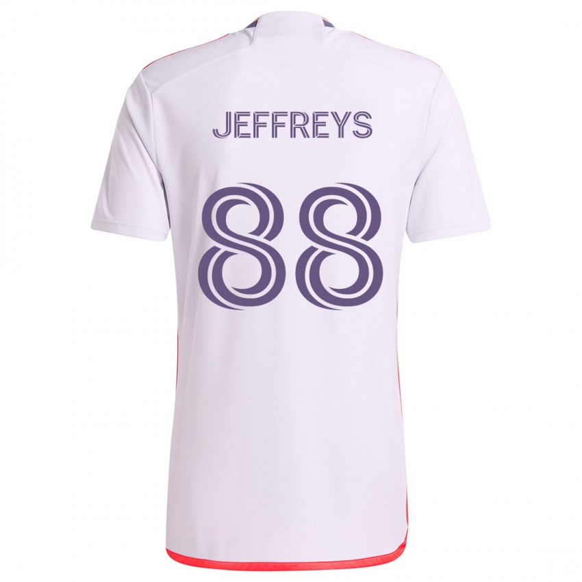 Kinderen Tj Jeffreys #88 Wit Rood Paars Uitshirt Uittenue 2024/25 T-Shirt