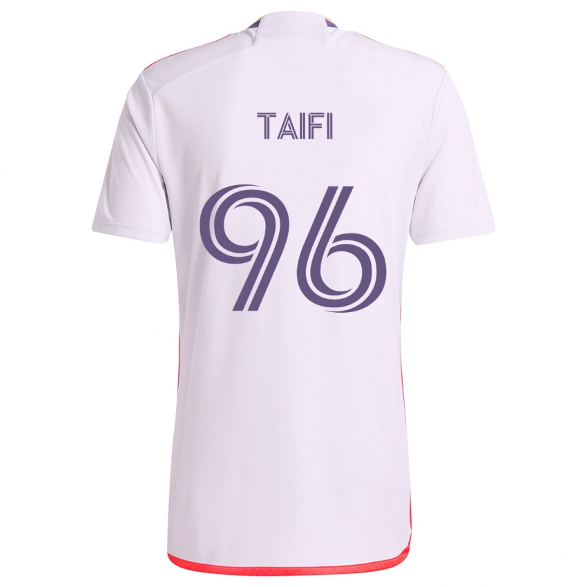 Kinderen Zakaria Taifi #96 Wit Rood Paars Uitshirt Uittenue 2024/25 T-Shirt