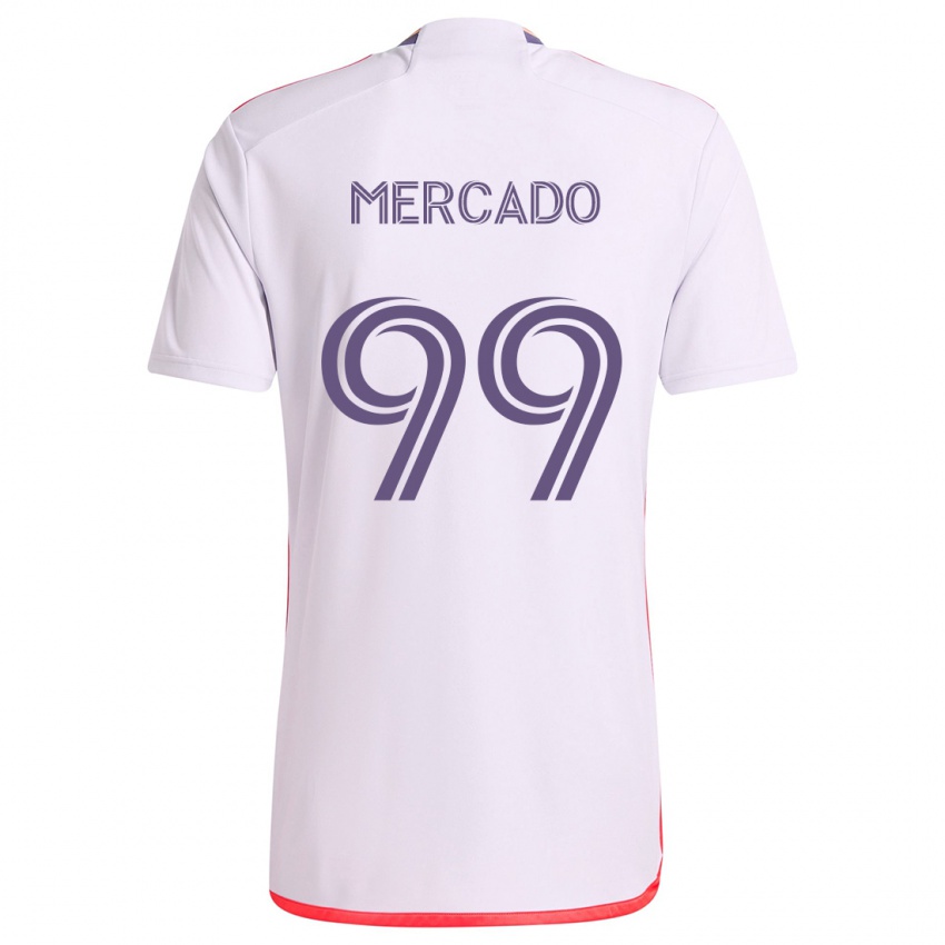 Kinderen Carlos Mercado #99 Wit Rood Paars Uitshirt Uittenue 2024/25 T-Shirt