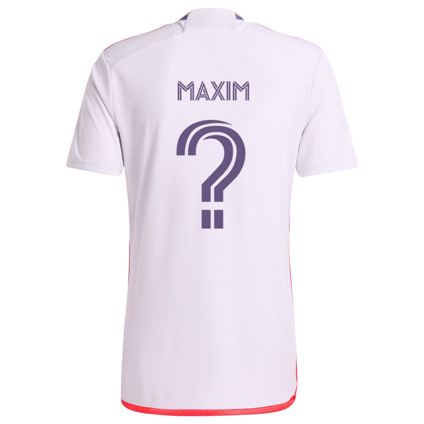 Kinderen Luca Maxim #0 Wit Rood Paars Uitshirt Uittenue 2024/25 T-Shirt