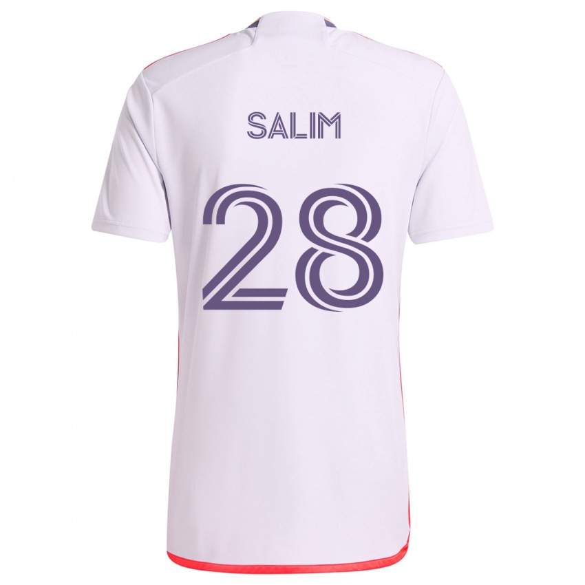 Kinderen Abdi Salim #28 Wit Rood Paars Uitshirt Uittenue 2024/25 T-Shirt