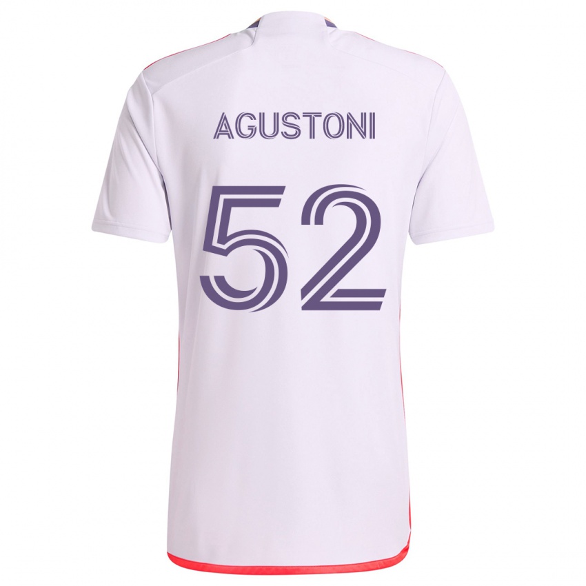 Kinderen Gonzalo Agustoni #52 Wit Rood Paars Uitshirt Uittenue 2024/25 T-Shirt