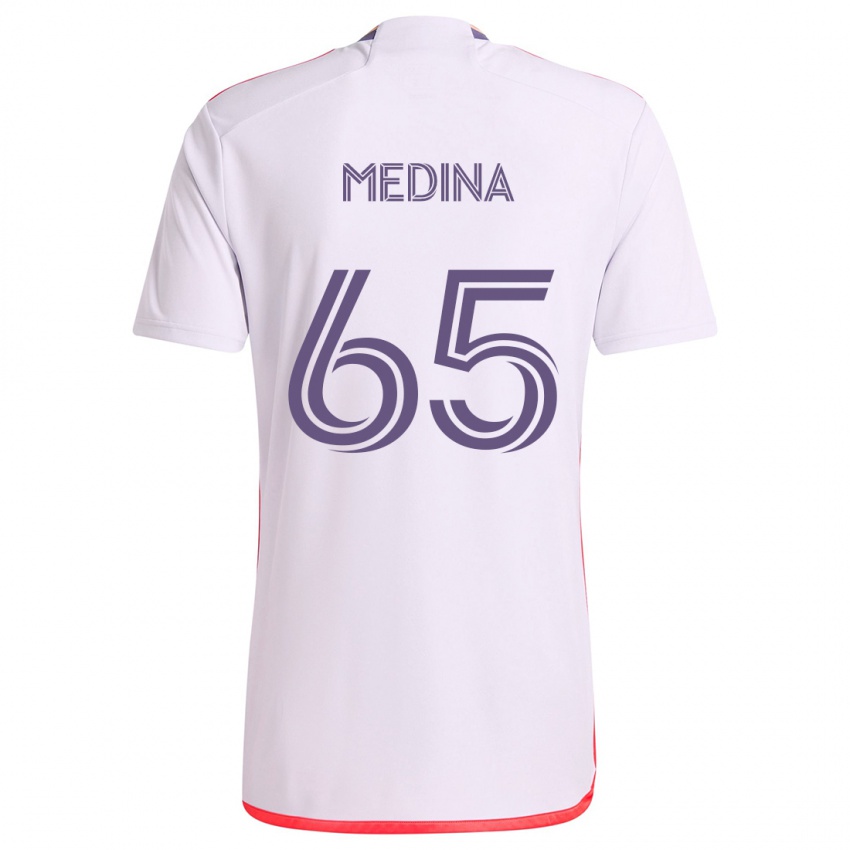 Kinderen Cristian Medina #65 Wit Rood Paars Uitshirt Uittenue 2024/25 T-Shirt