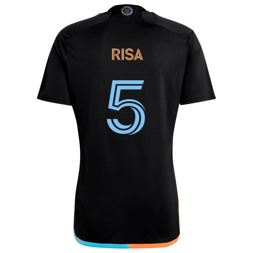 Kinderen Birk Risa #5 Zwart Oranje Blauw Uitshirt Uittenue 2024/25 T-Shirt