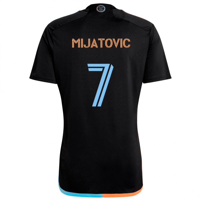 Kinderen Jovan Mijatovic #7 Zwart Oranje Blauw Uitshirt Uittenue 2024/25 T-Shirt