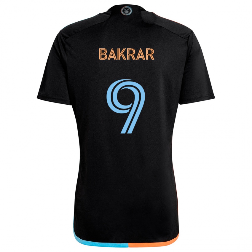 Kinderen Monsef Bakrar #9 Zwart Oranje Blauw Uitshirt Uittenue 2024/25 T-Shirt