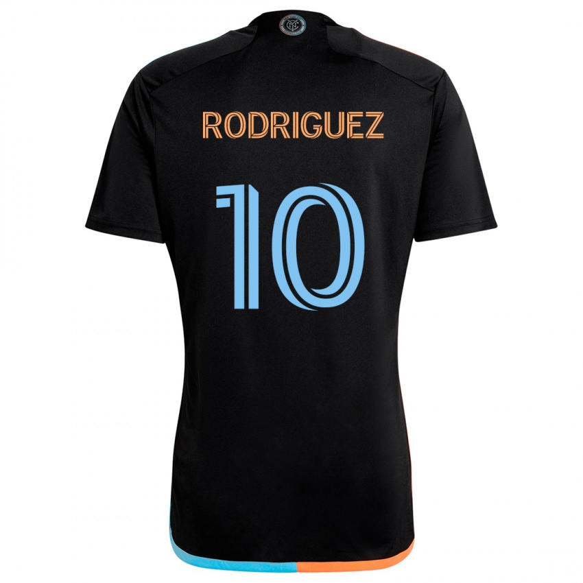 Kinderen Santiago Rodríguez #10 Zwart Oranje Blauw Uitshirt Uittenue 2024/25 T-Shirt