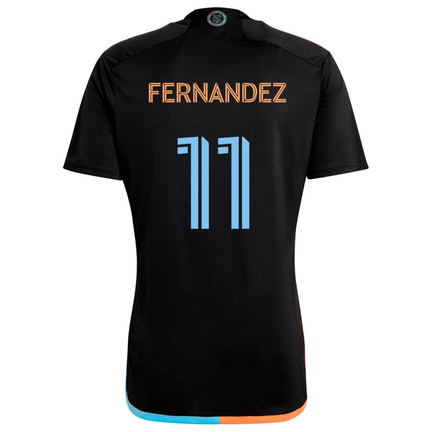 Kinderen Julián Fernández #11 Zwart Oranje Blauw Uitshirt Uittenue 2024/25 T-Shirt