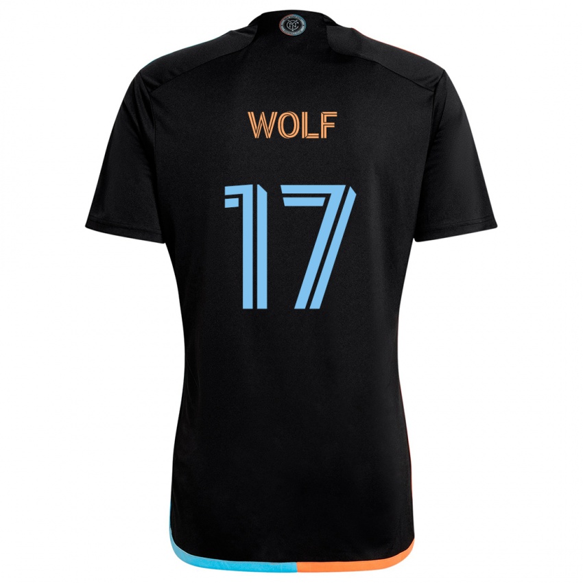 Kinderen Hannes Wolf #17 Zwart Oranje Blauw Uitshirt Uittenue 2024/25 T-Shirt