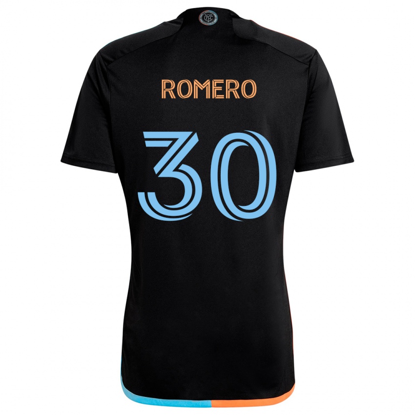 Kinderen Tomás Romero #30 Zwart Oranje Blauw Uitshirt Uittenue 2024/25 T-Shirt