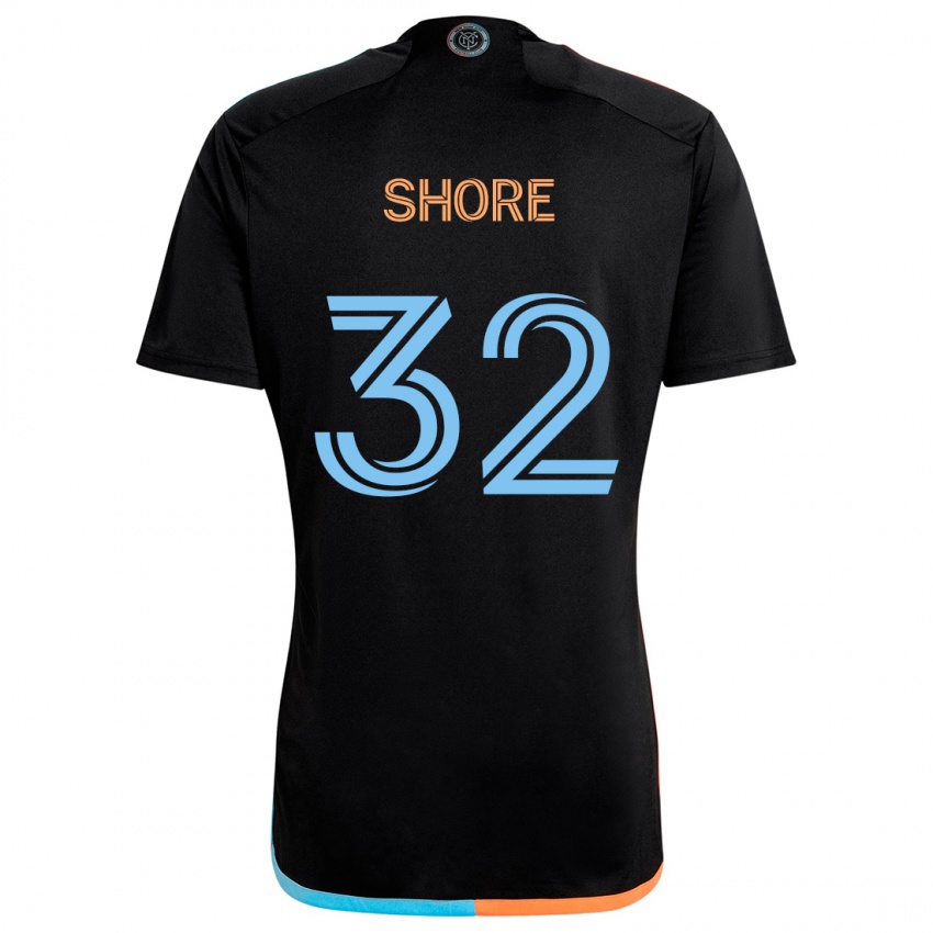 Kinderen Jonathan Shore #32 Zwart Oranje Blauw Uitshirt Uittenue 2024/25 T-Shirt