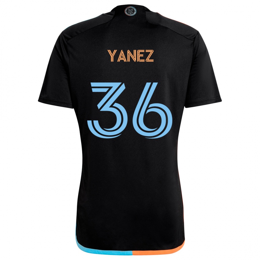 Kinderen Zidane Yañez #36 Zwart Oranje Blauw Uitshirt Uittenue 2024/25 T-Shirt