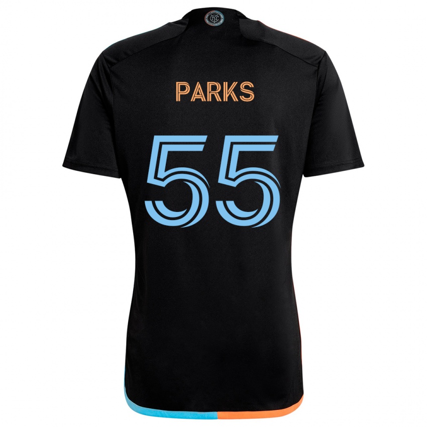 Kinderen Keaton Parks #55 Zwart Oranje Blauw Uitshirt Uittenue 2024/25 T-Shirt