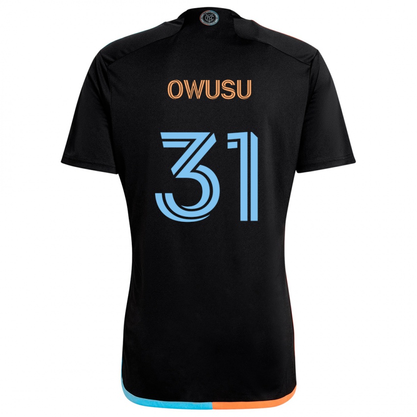 Kinderen Samuel Owusu #31 Zwart Oranje Blauw Uitshirt Uittenue 2024/25 T-Shirt