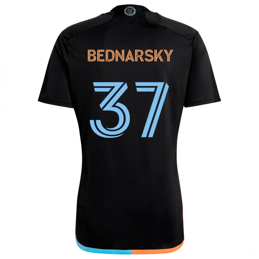 Kinderen Stevo Bednarsky #37 Zwart Oranje Blauw Uitshirt Uittenue 2024/25 T-Shirt