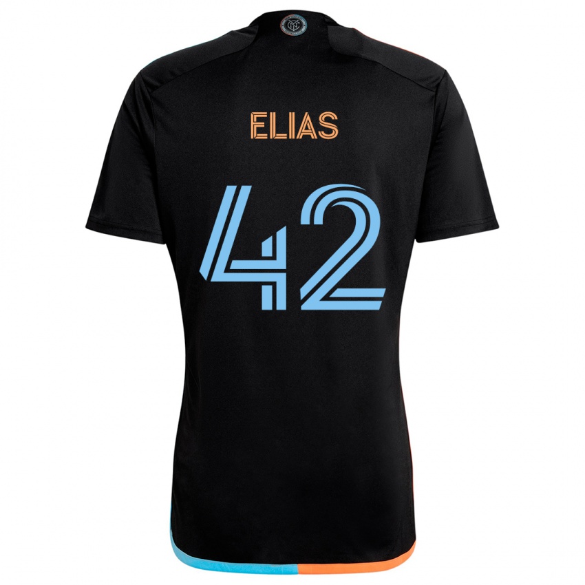 Kinderen Piero Elias #42 Zwart Oranje Blauw Uitshirt Uittenue 2024/25 T-Shirt