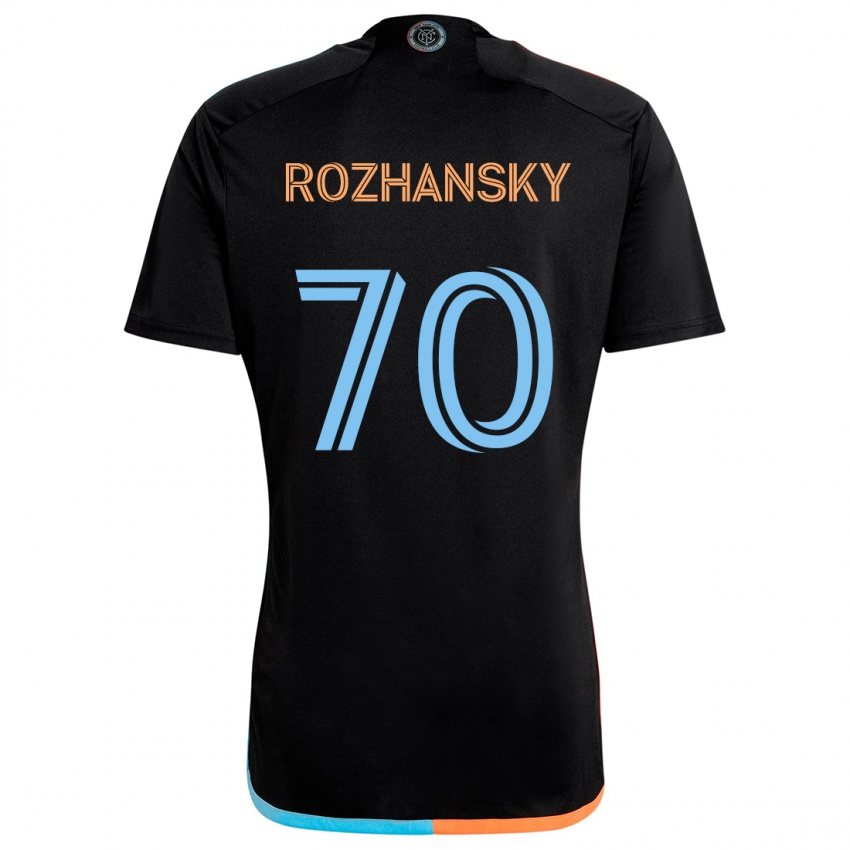 Kinderen Jake Rozhansky #70 Zwart Oranje Blauw Uitshirt Uittenue 2024/25 T-Shirt