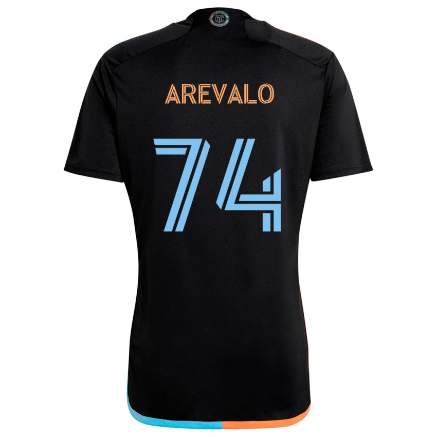 Kinderen Ronny Arévalo #74 Zwart Oranje Blauw Uitshirt Uittenue 2024/25 T-Shirt