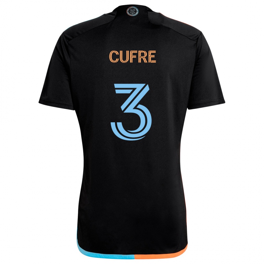 Kinderen Braian Cufré #3 Zwart Oranje Blauw Uitshirt Uittenue 2024/25 T-Shirt