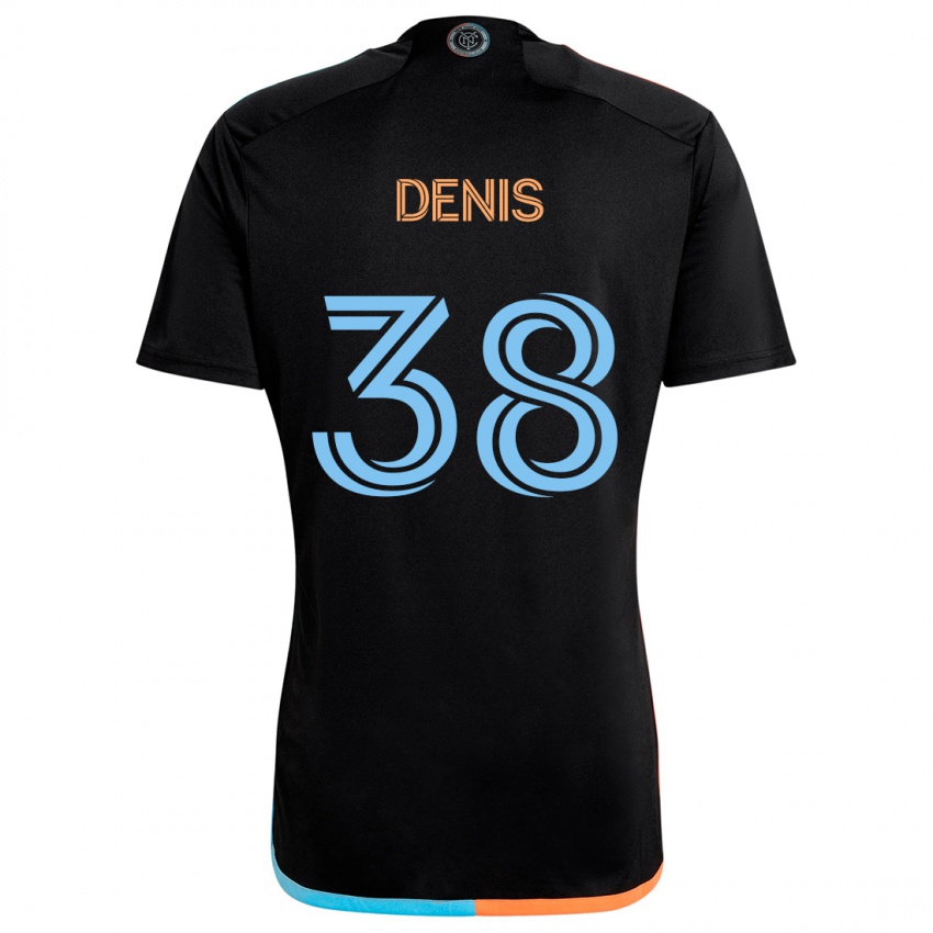 Kinderen John Denis #38 Zwart Oranje Blauw Uitshirt Uittenue 2024/25 T-Shirt