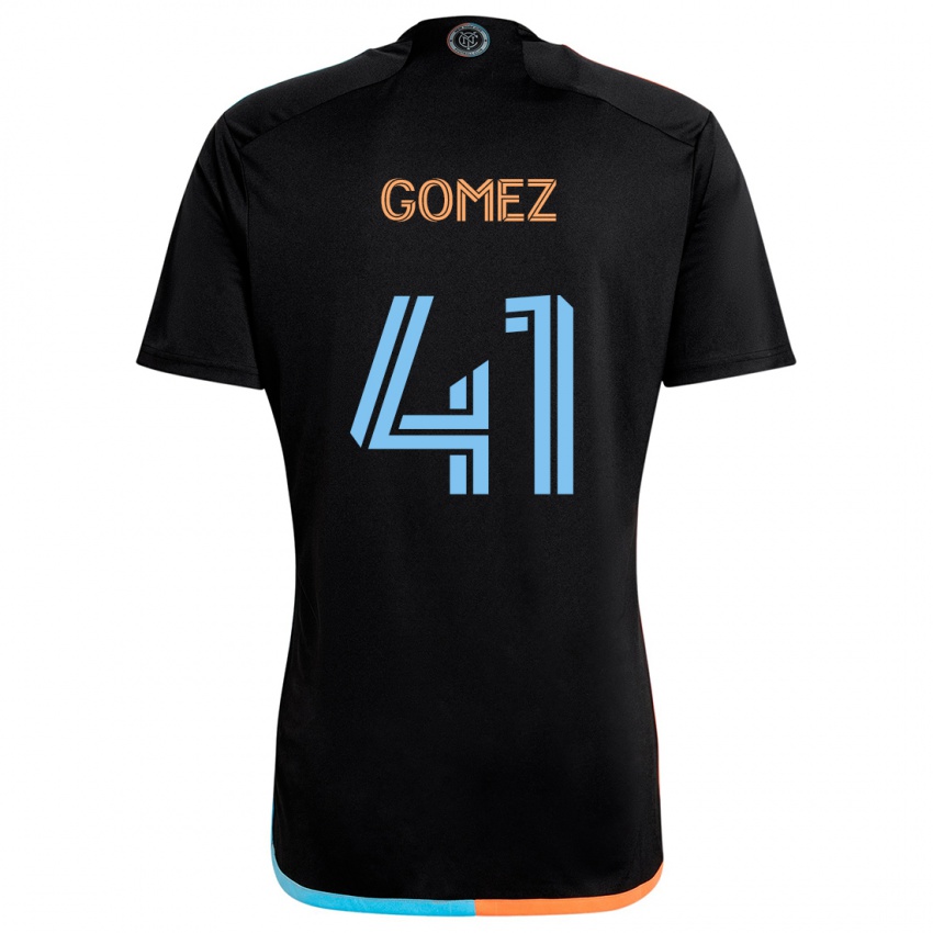 Kinderen Julián Gómez #41 Zwart Oranje Blauw Uitshirt Uittenue 2024/25 T-Shirt