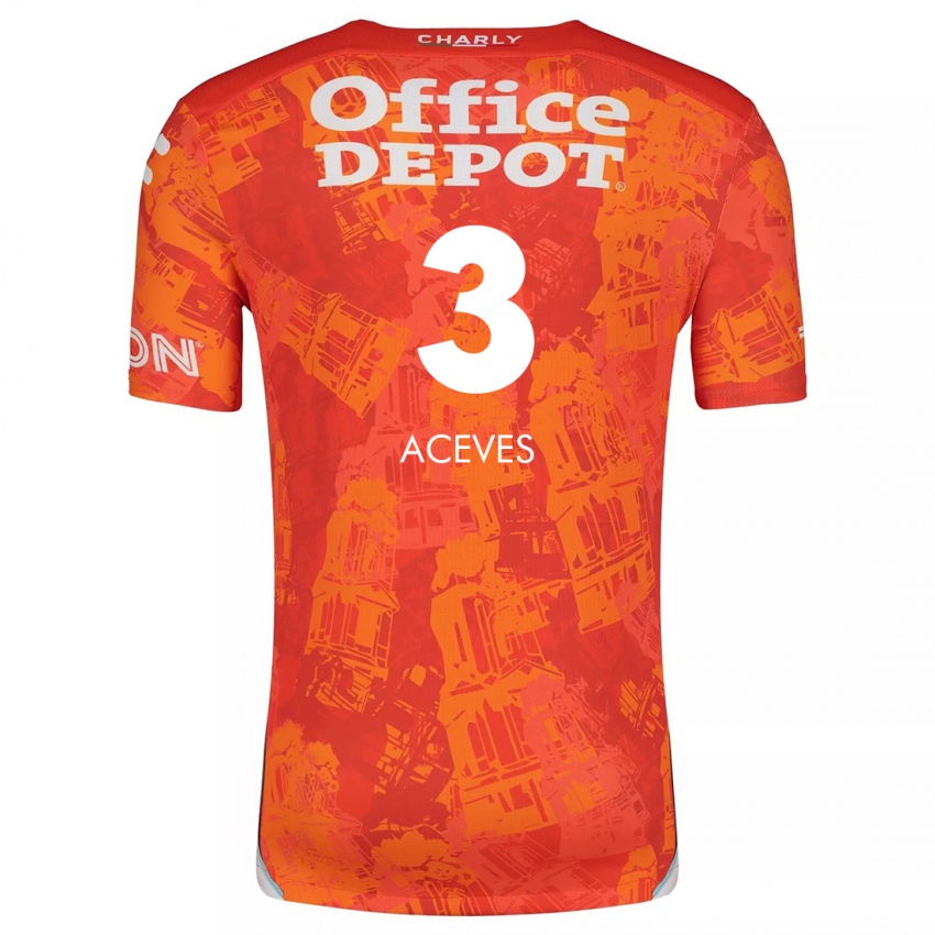 Kinderen Alonso Aceves #3 Oranje Wit Uitshirt Uittenue 2024/25 T-Shirt