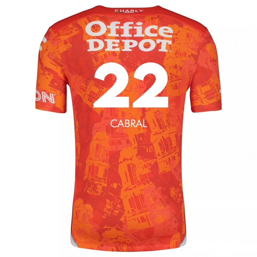 Kinderen Gustavo Cabral #22 Oranje Wit Uitshirt Uittenue 2024/25 T-Shirt