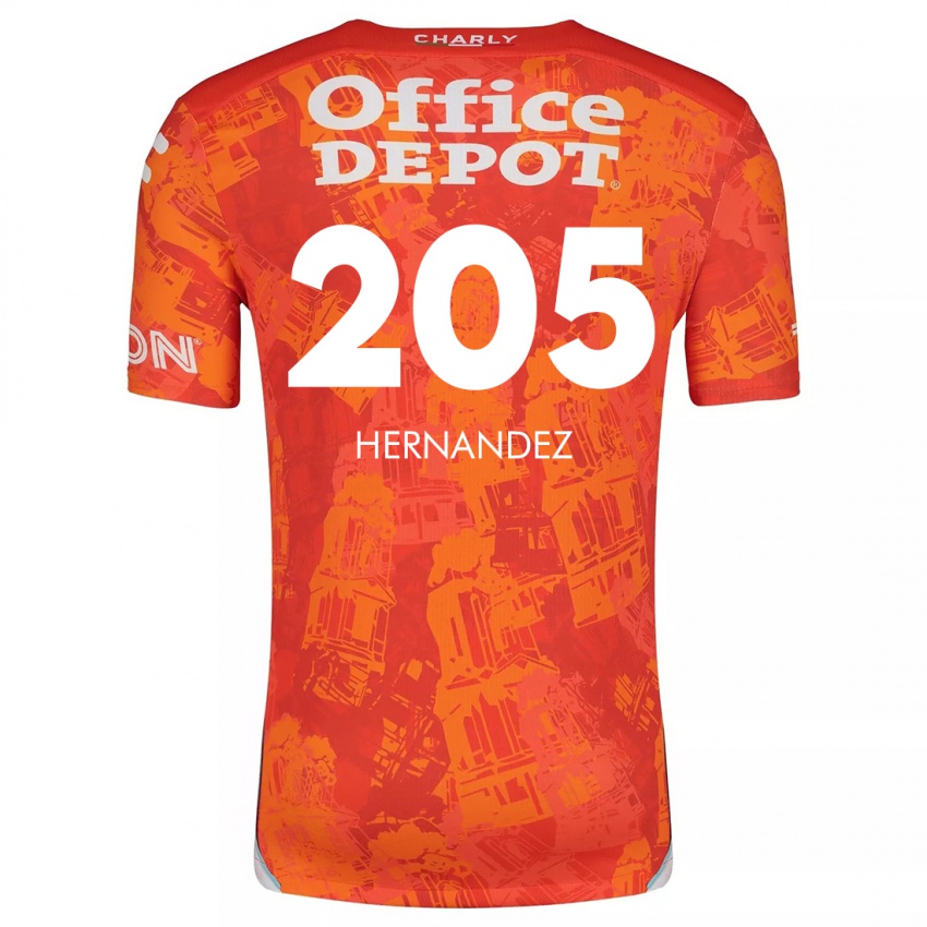 Kinderen Sergio Hernández #205 Oranje Wit Uitshirt Uittenue 2024/25 T-Shirt