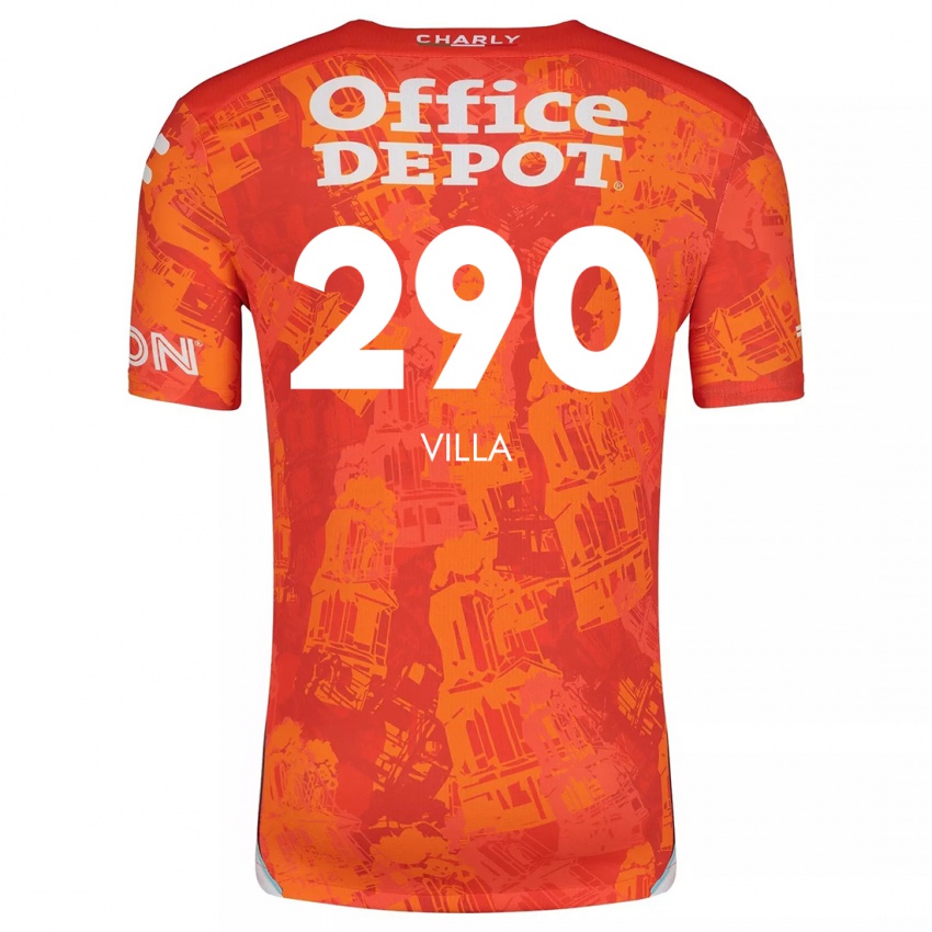 Kinderen Adrián Villa #290 Oranje Wit Uitshirt Uittenue 2024/25 T-Shirt