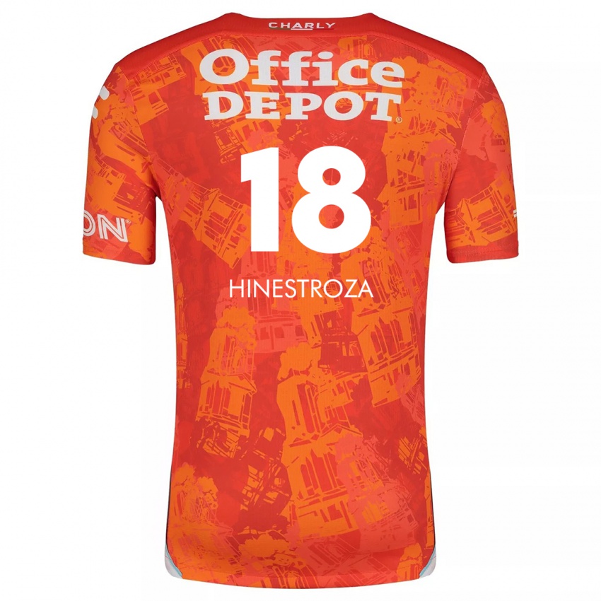 Kinderen Marino Hinestroza #18 Oranje Wit Uitshirt Uittenue 2024/25 T-Shirt