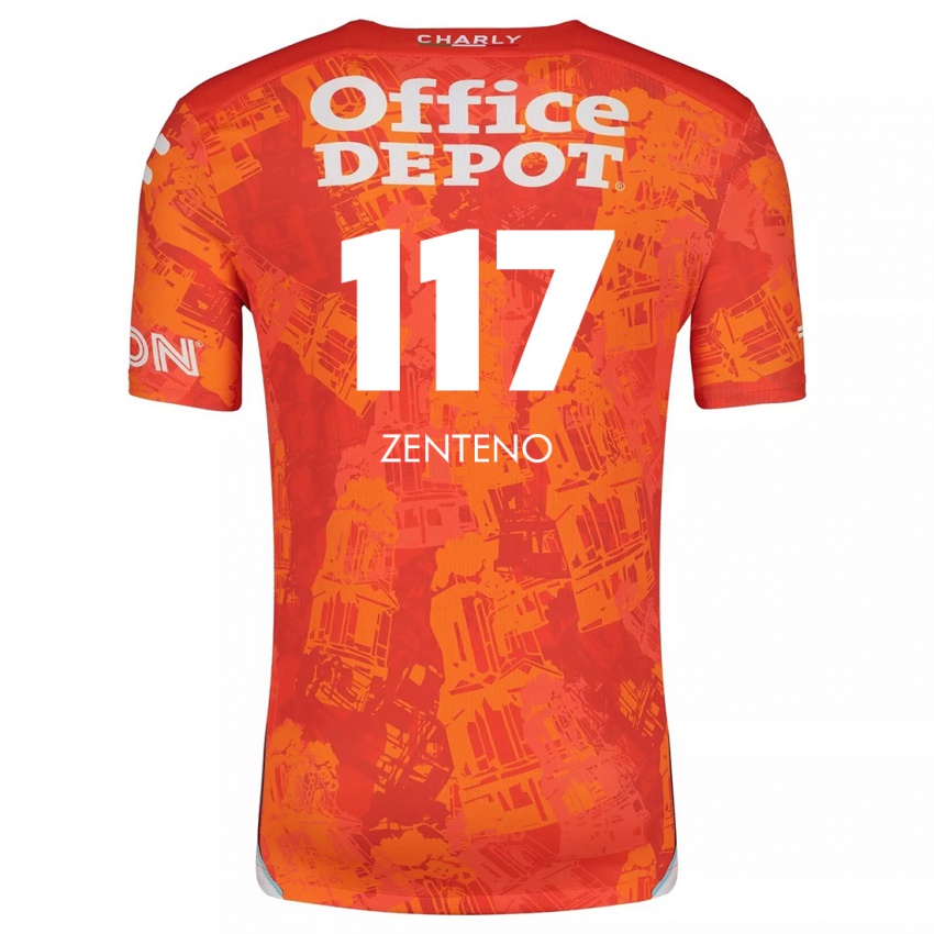 Kinderen Gustavo Zenteno #117 Oranje Wit Uitshirt Uittenue 2024/25 T-Shirt