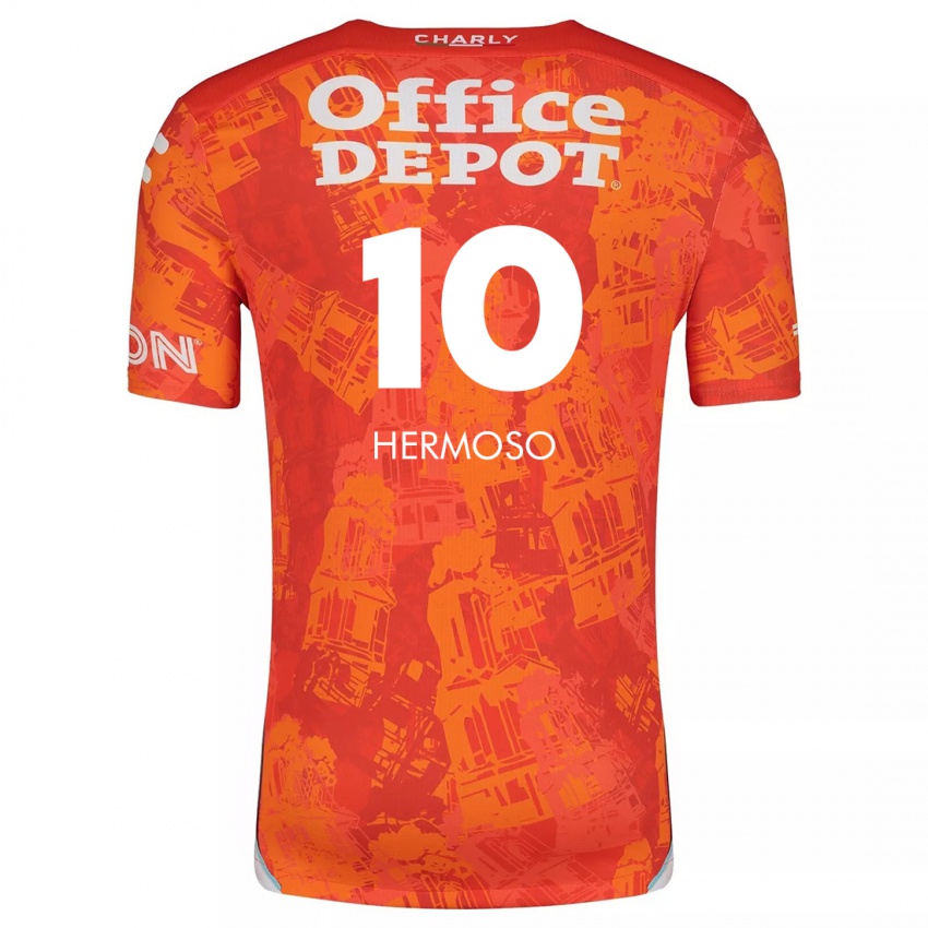 Kinderen Jennifer Hermoso #10 Oranje Wit Uitshirt Uittenue 2024/25 T-Shirt