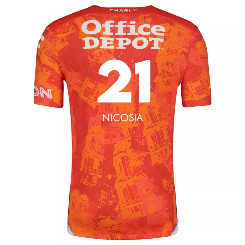 Kinderen Nina Nicosia #21 Oranje Wit Uitshirt Uittenue 2024/25 T-Shirt