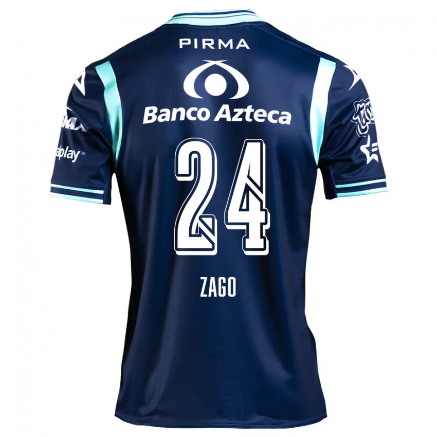 Kinderen Diego Zago #24 Marineblauw Uitshirt Uittenue 2024/25 T-Shirt