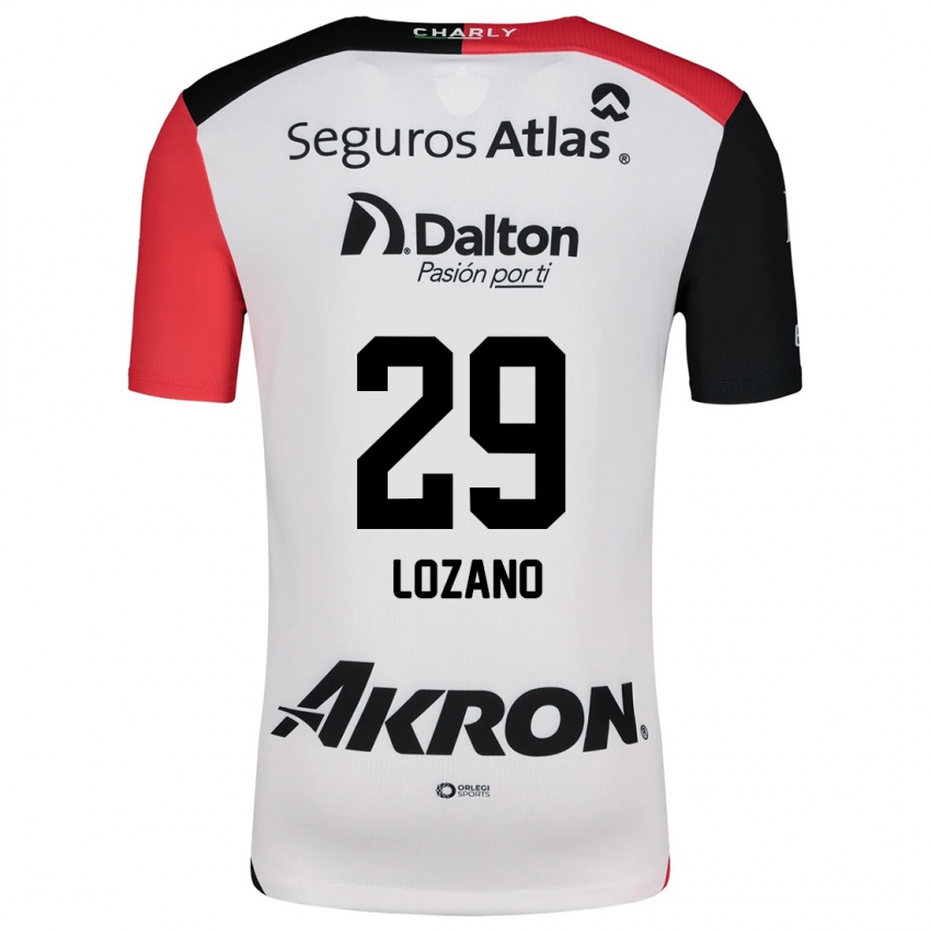 Kinderen Brian Lozano #29 Wit Rood Zwart Uitshirt Uittenue 2024/25 T-Shirt